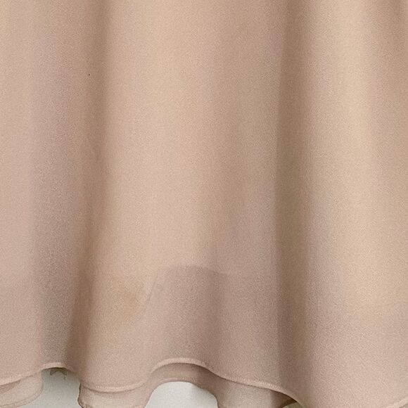 Formal Neutral Prom Wedding Sleeveless Lace Y2K Beaded Flowy Sheer Mini Dress - Picture 13 of 13